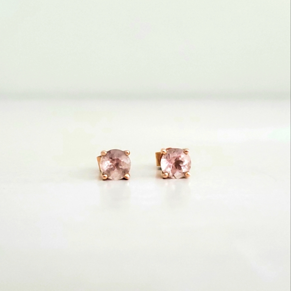Morganite stud earrings
